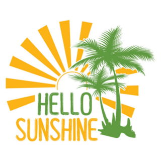 Hello Sunshine Palm Tree Sticker