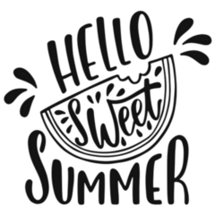 Hello Sweet Summer Lettering Sticker
