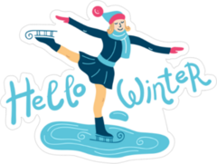 Hello Winter Bundled Skater Sticker