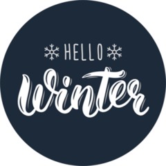 Hello Winter Hand Lettering Sticker