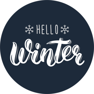 Hello Winter Hand Lettering Sticker