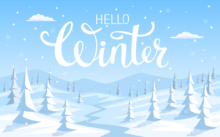Hello Winter Snowy Forest Sticker
