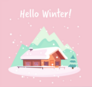 Hello Winter Snowy Landscape Sticker
