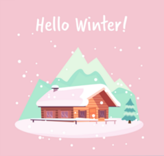 Hello Winter Snowy Landscape Sticker