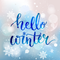 Hello Winter Text With Snowflakes Sticker