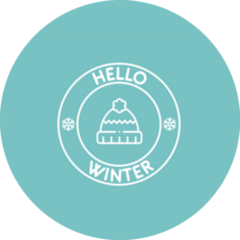 Hello Winter Warm Teal Sticker