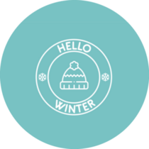Hello Winter Warm Teal Sticker