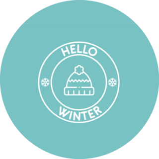 Hello Winter Warm Teal Sticker