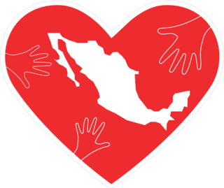 Helping Hands Heart And Mexico Map Sticker