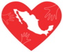 Helping Hands Heart And Mexico Map Sticker