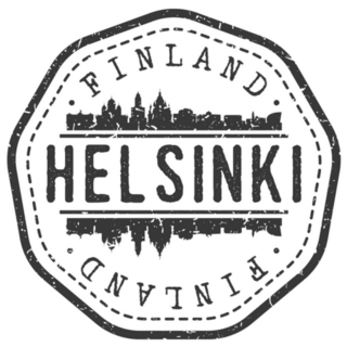Helsinki, Finland Stamp Skyline Sticker