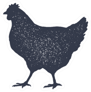 Hen, Chicken Vintage Logo Sticker