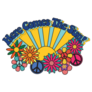 Here Comes The Sun 70s Peace Sign Flower Sticker