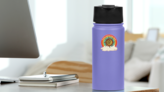 Here Comes the Sun Sunshine Illustration Sticker on a Water Bottle (New) example