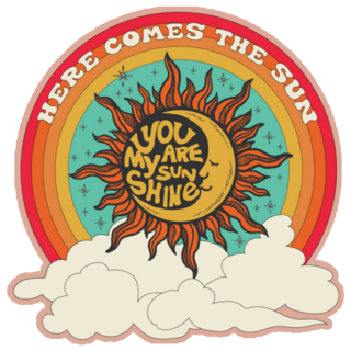 Here Comes the Sun Sunshine Illustration Sticker