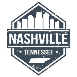 Hexagon Of Nashville Tennessee Travel Stamp Sticker