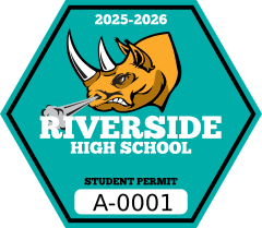 Hexagon School Parking Permit Sticker