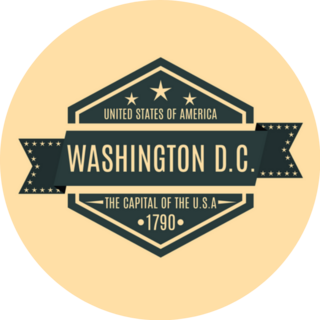 Hexagonal Emblem Washington DC Retro Sticker