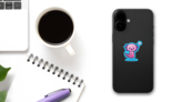 HI Axolotl Sticker on a Phone (New) example