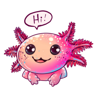Hi Axolotl Sticker