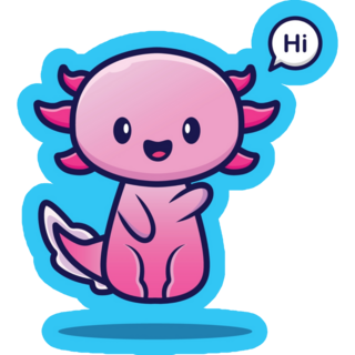HI Axolotl Sticker