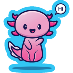 HI Axolotl Sticker