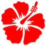 Hibiscus Bright Red Flower Sticker