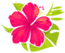 Hibiscus Flower And Palm Leaves Sticker
