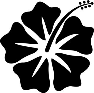 Hibiscus Flower Vector Logo Sticker
