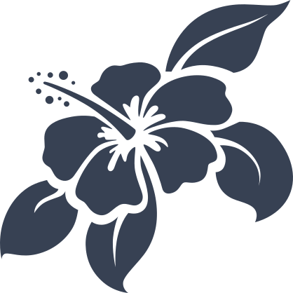 Hibiscus Flower With Leaves Sticker