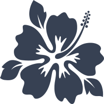 Hibiscus Flower With Three Leaves Sticker