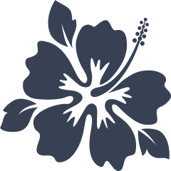 Hibiscus Flower With Three Leaves Sticker
