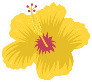 Hibiscus Flower Yellow Sticker