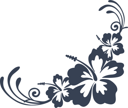 Hibiscus Flowers Corner Sticker