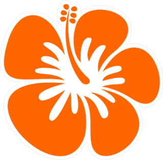 Hibiscus Orange Icon Sticker