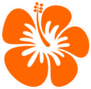Hibiscus Orange Icon Sticker
