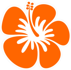 Hibiscus Orange Icon Sticker
