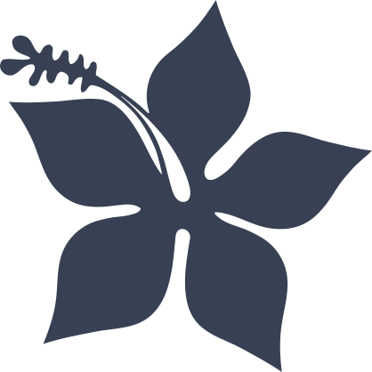 Hibiscus Pointed Petals Flower Sticker