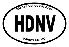 Hidden Valley Ski Area Oval Sticker