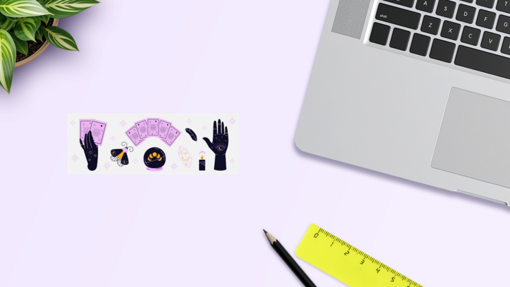 Hieromancy Sticker Sheet on a Desk (New) example