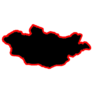 High Detailed Black Map - Mongolia Sticker