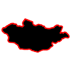 High Detailed Black Map - Mongolia Sticker