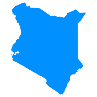 High Detailed Blue Map - Kenya Sticker