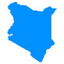High Detailed Blue Map - Kenya Sticker