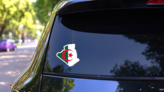 High Detailed Flag Map Algeria Sticker on a Rear Car Window (New) example