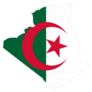 High Detailed Flag Map Algeria Sticker