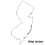 High Detailed Map New Jersey Lettering Sticker