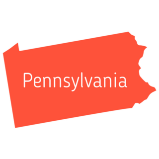 High Detailed Map Pennsylvania Silhouette Lettering Sticker