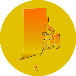 High Detailed Map Separated Layer Orange Rhode Island Sticker