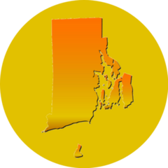 High Detailed Map Separated Layer Orange Rhode Island Sticker